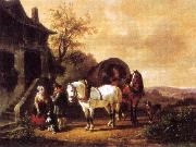 Wouterus Verschuur Waiting before the inn oil painting picture wholesale